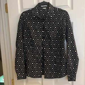 Van Heusen Black and White Leaf Pattern Shirt